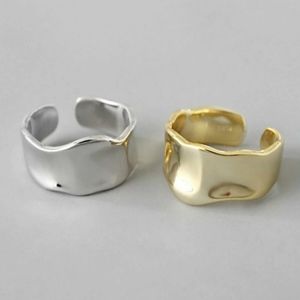 NEW Gold/Sterling Silver Open Wave Adjustable Ring